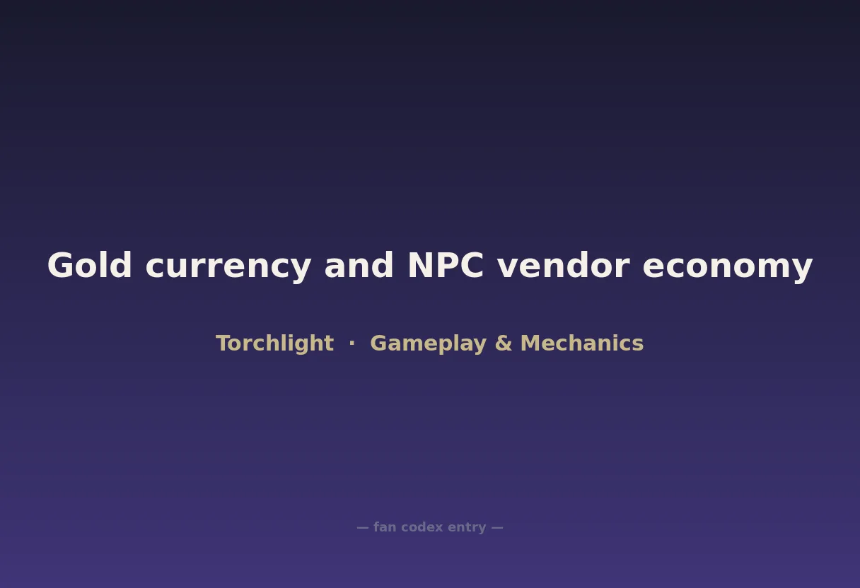 Gold currency and NPC vendor economy