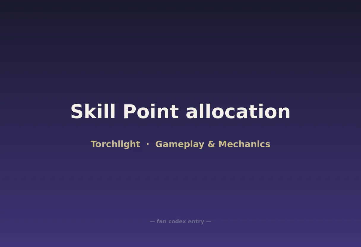 Skill Point allocation