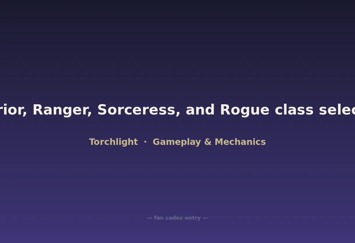 Warrior, Ranger, Sorceress, and Rogue class selection