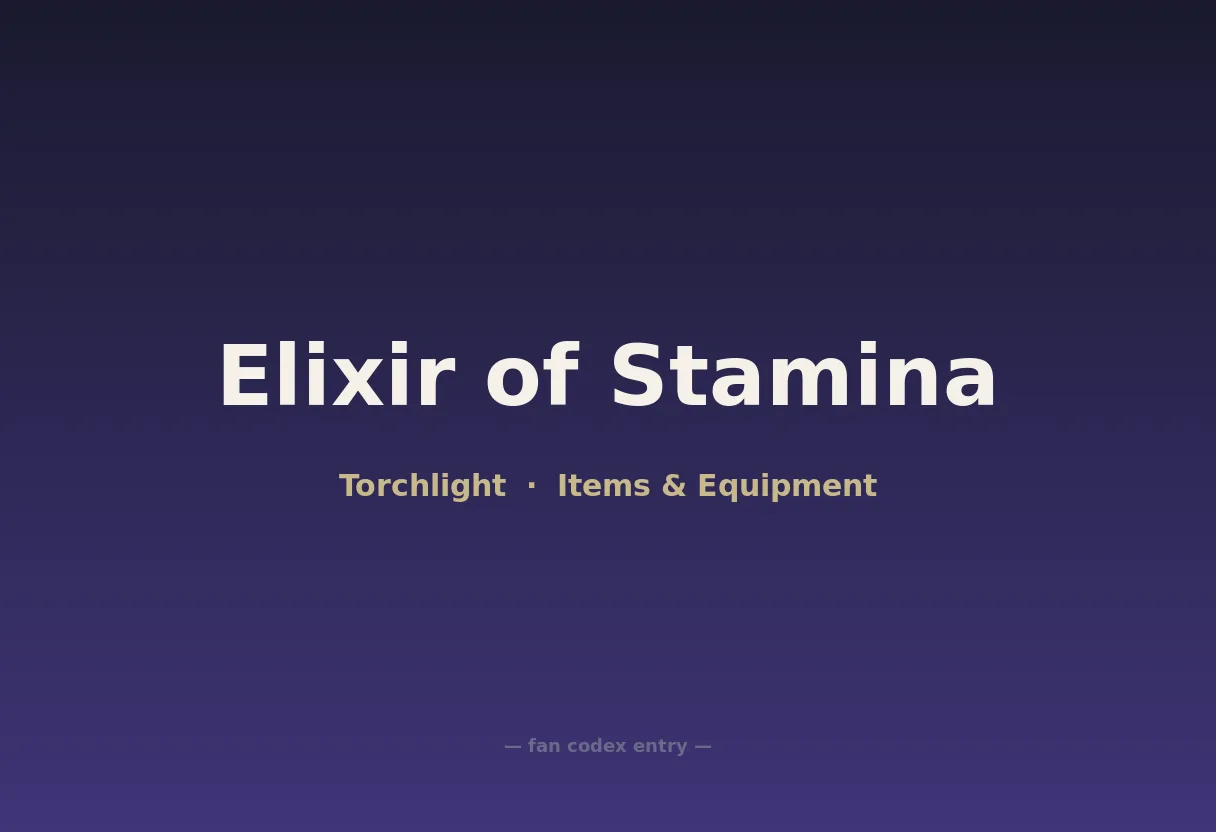 Elixir of Stamina